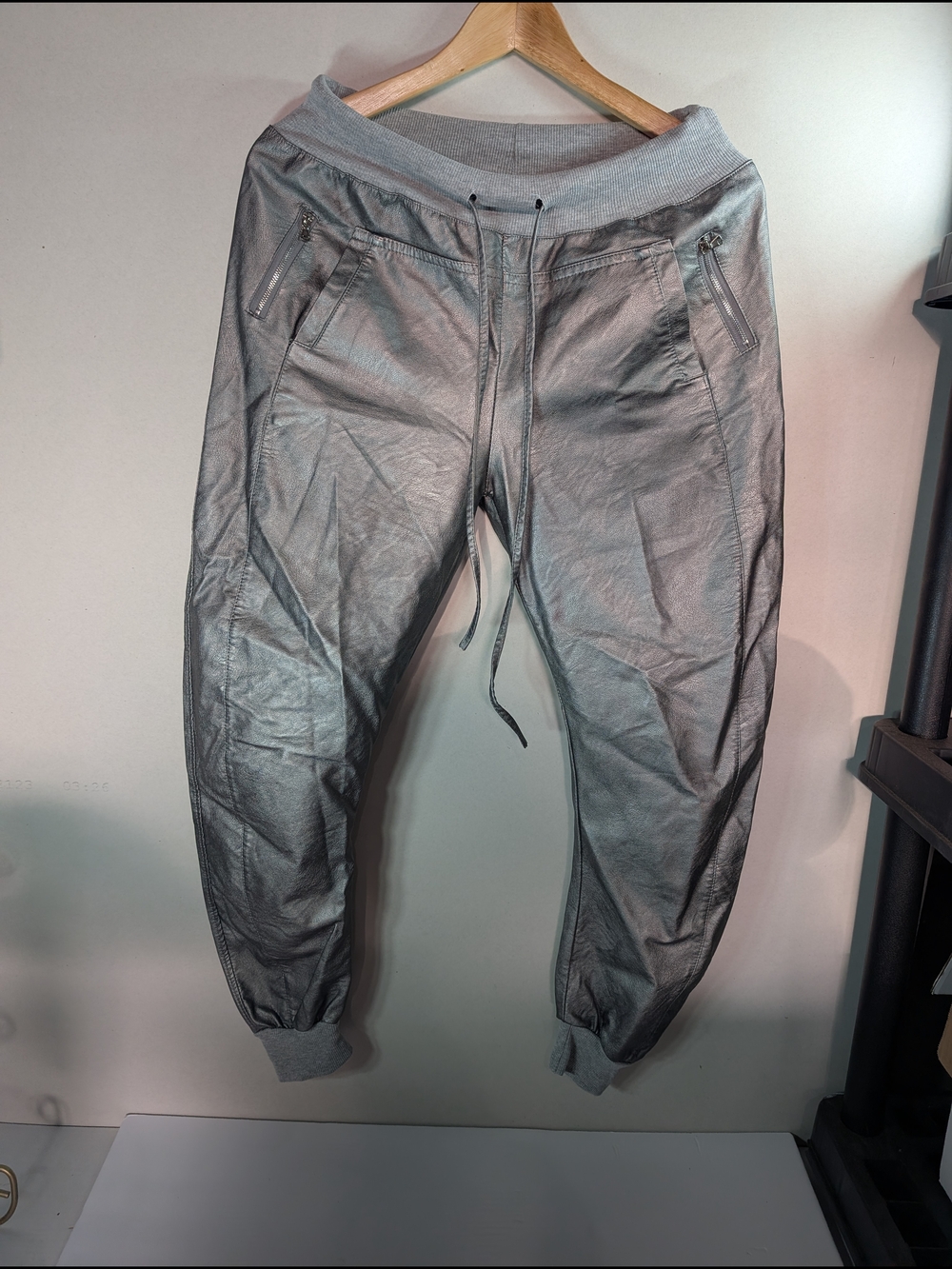 SUZY D London Silver Ultimate Jogger – Coated Harem Pants – Made in Italy